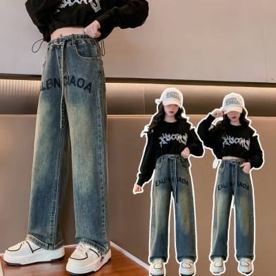 pants girls symbolic pattern straight form CHN 38 (200801 E) - celana anak perempuan